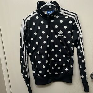 Adidas Firebird Track Black and White Polka Dot Small - Women | Color: Black